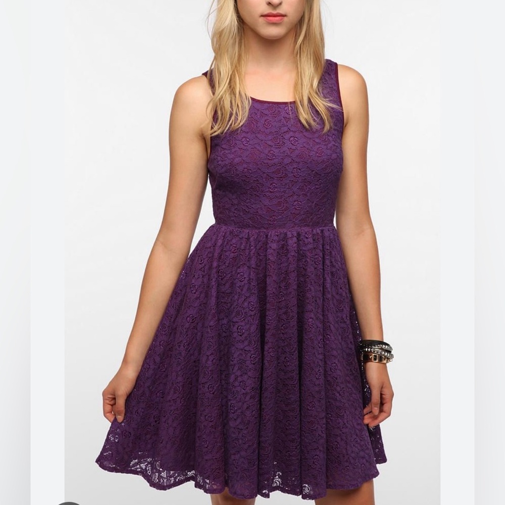 Pins & Needles Violet Lace Mini Dress